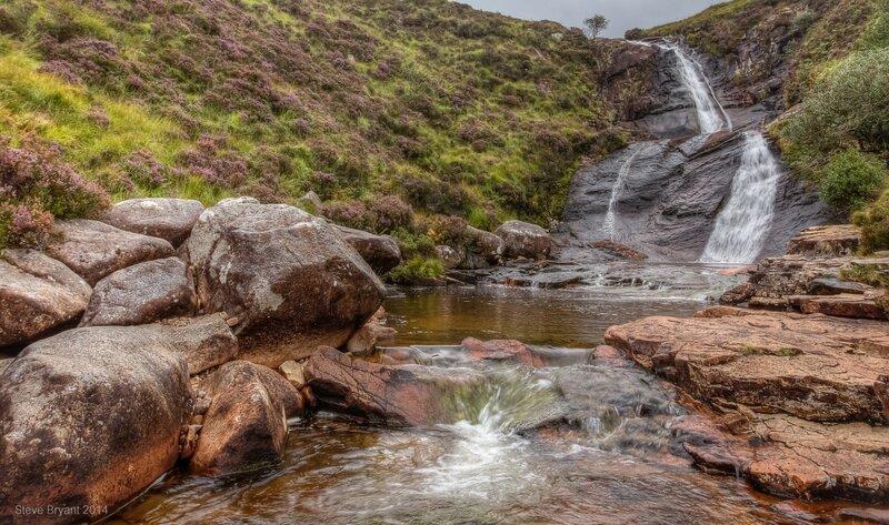 Waterfall in Rocky Valley — Green