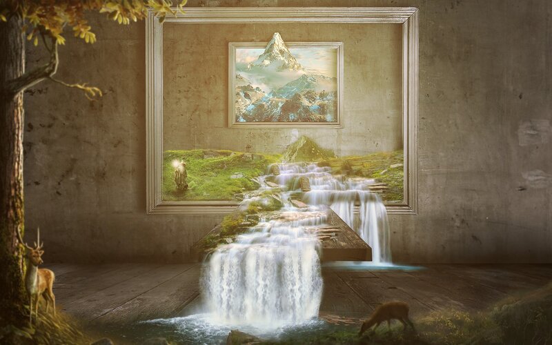 Waterfall in Room