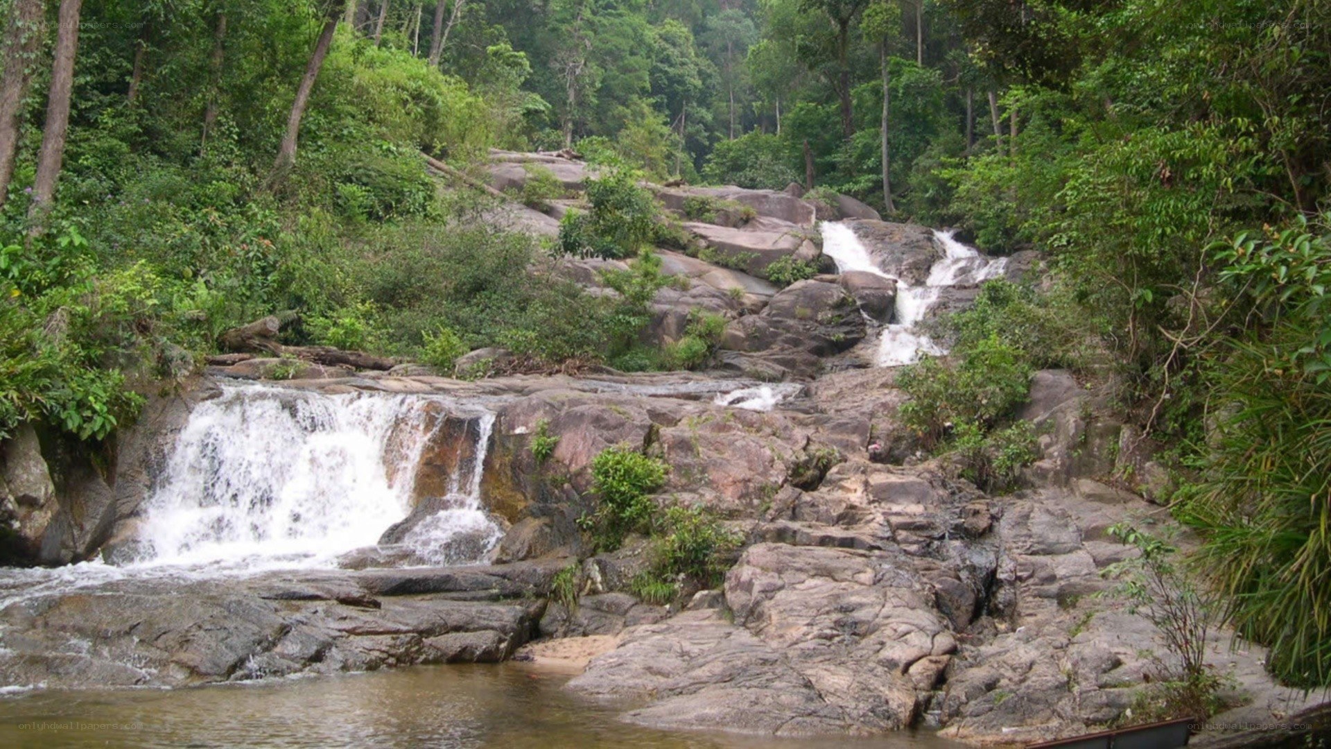 Waterfall in tropical forest