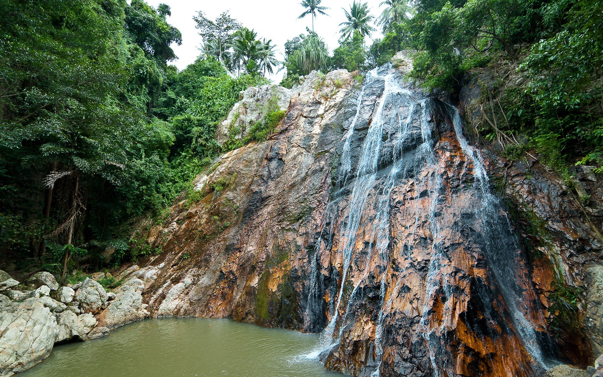Waterfall in tropical forest