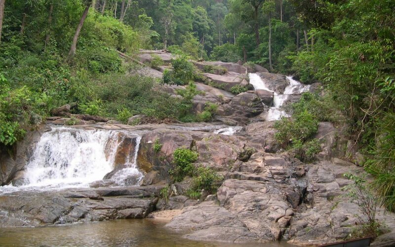 Waterfall in tropical forest
