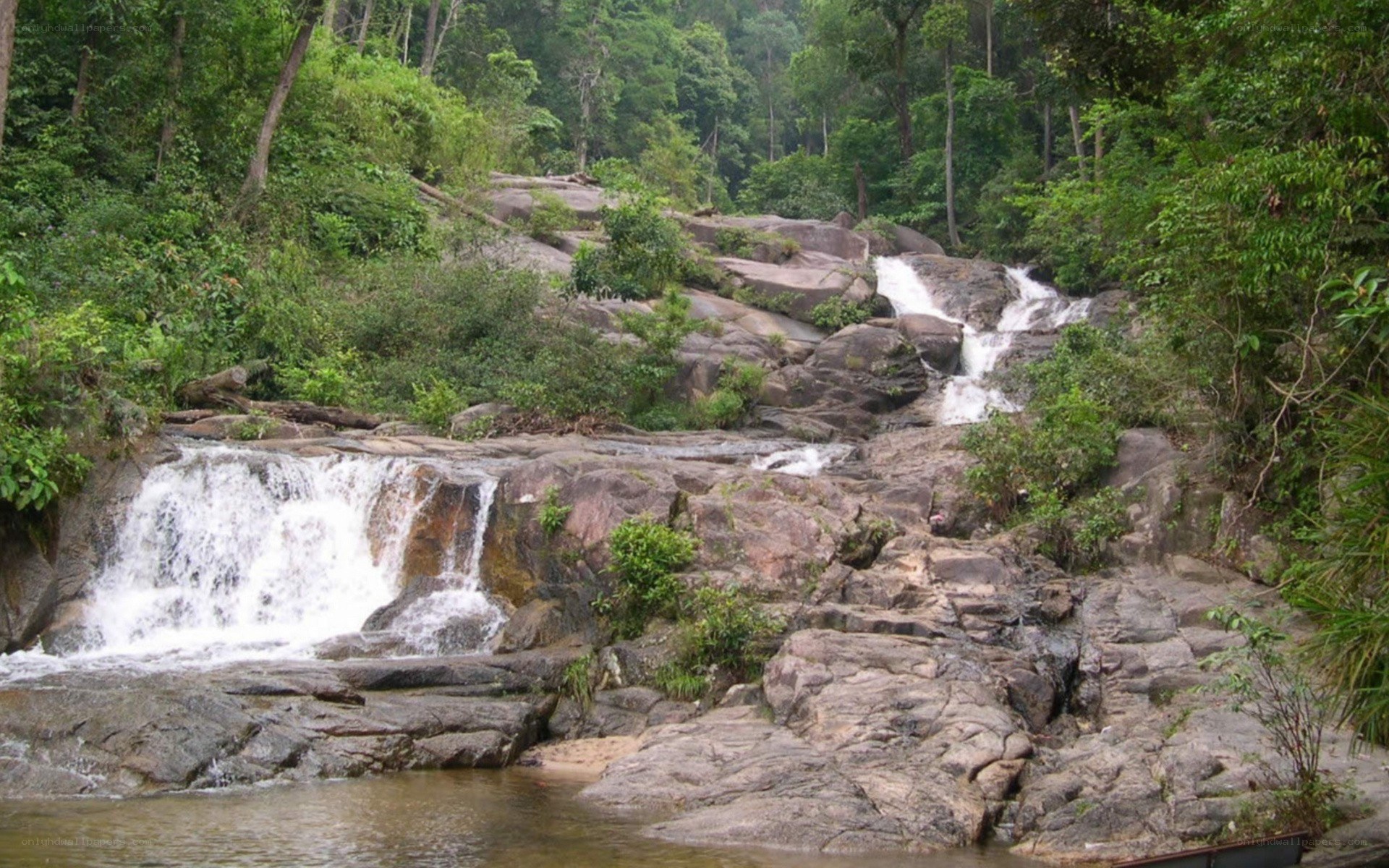 Waterfall in tropical forest