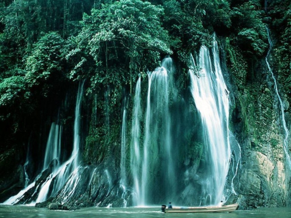 Waterfall in tropical forest