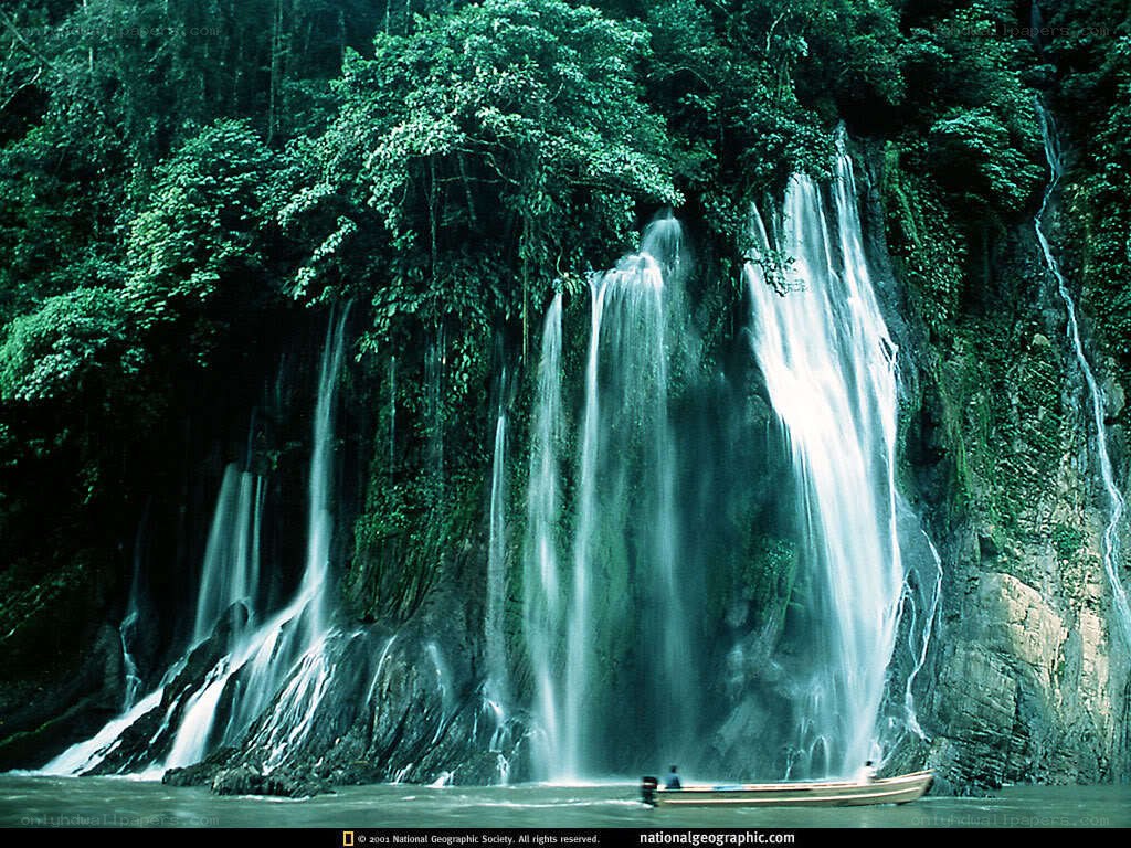 Waterfall in tropical forest