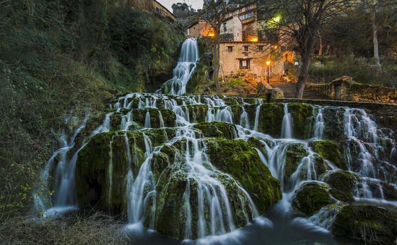 Waterfall in Village — Green, Serene