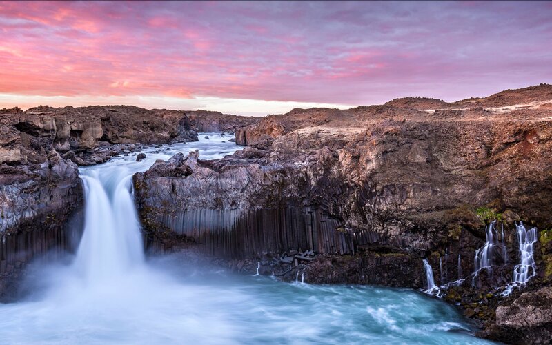 Waterfall in Volcanic Rock