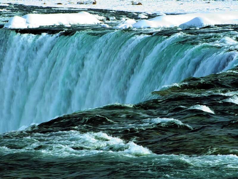 Waterfall in Winter — Blue, Dramatic