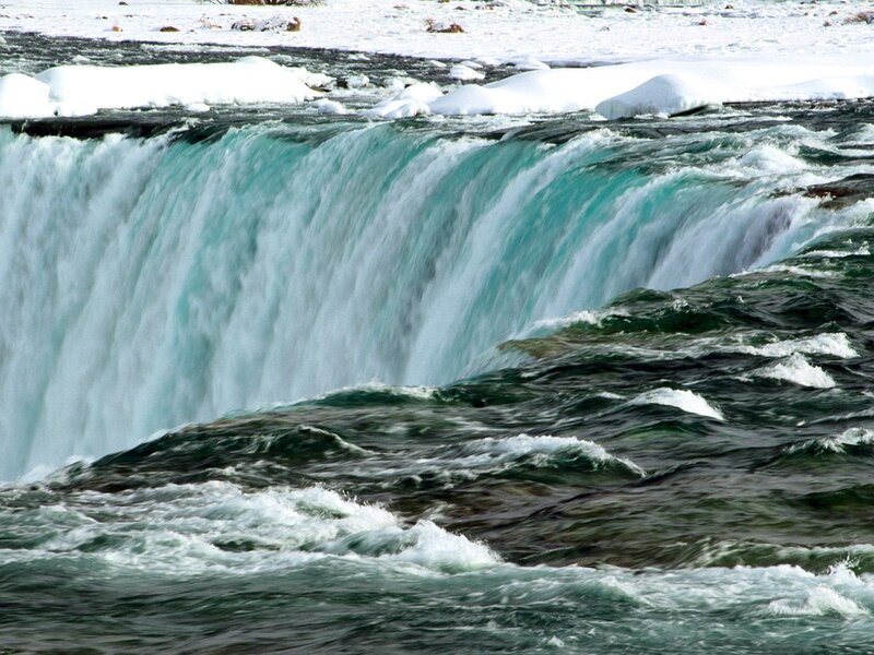 Waterfall in Winter — Blue