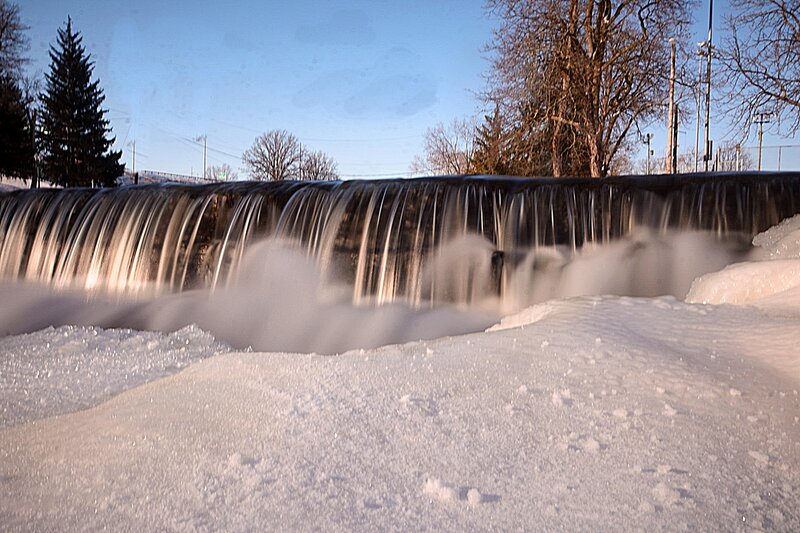 Waterfall in Winter — White