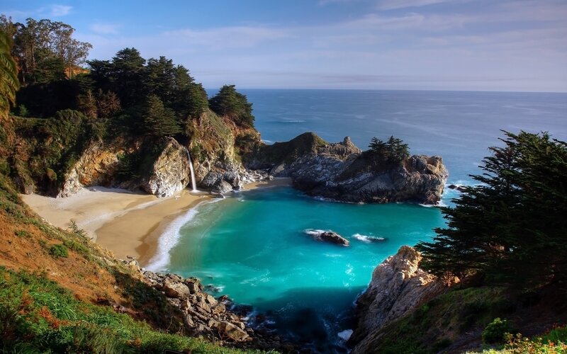 Waterfall into Ocean Cove