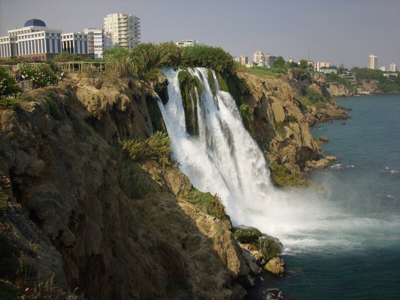 Waterfall into Sea — Blue, Dramatic