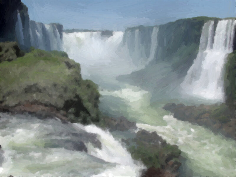 Waterfall Landscape — Green, Serene, Afternoon