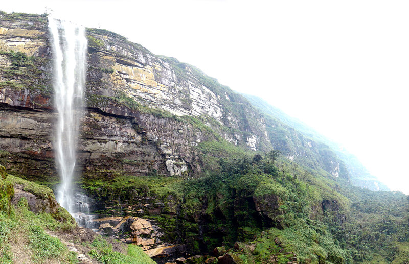 Waterfall on a cliff face