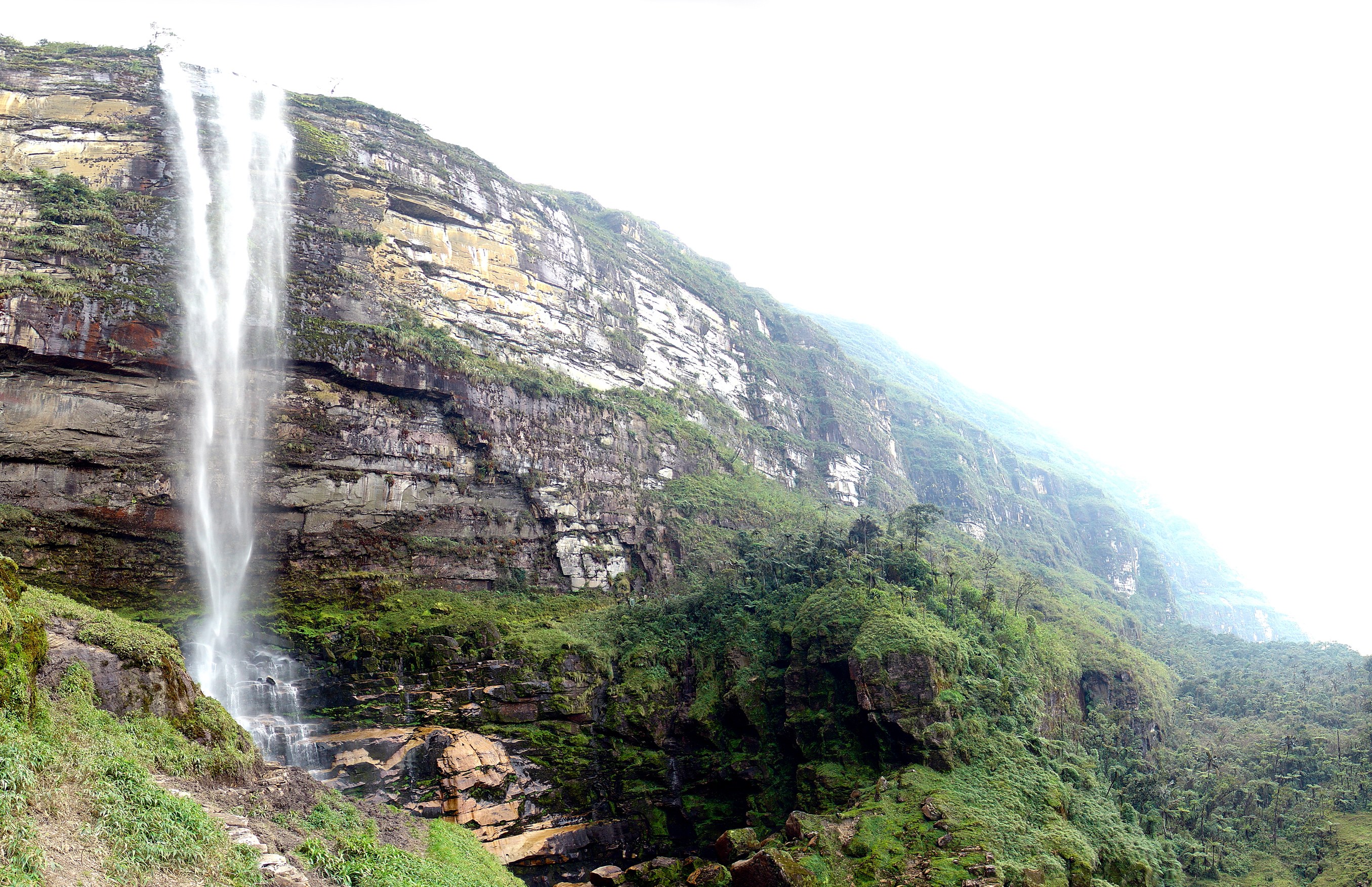 Waterfall on a cliff face