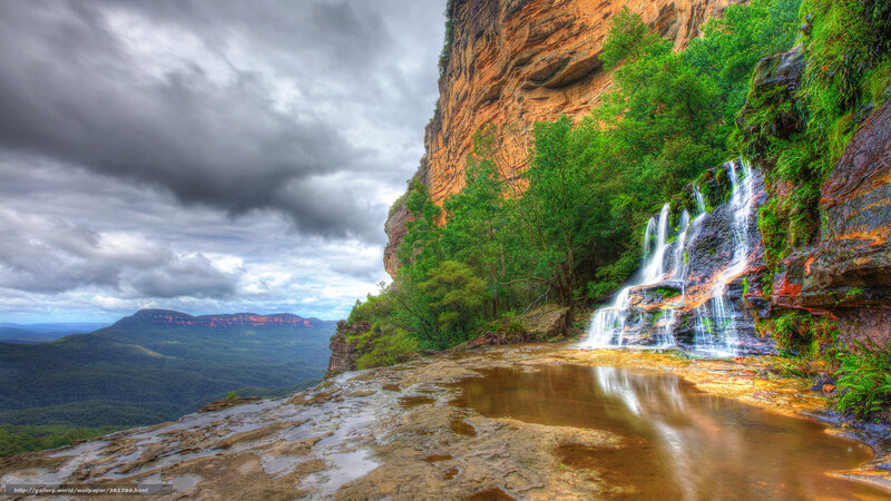 Waterfall on a cliffside