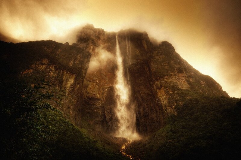 Waterfall on a mountain