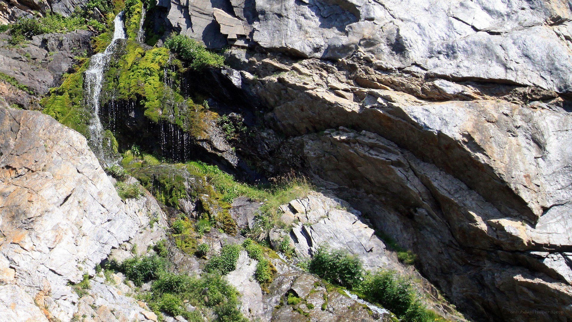 Waterfall on a rocky cliff