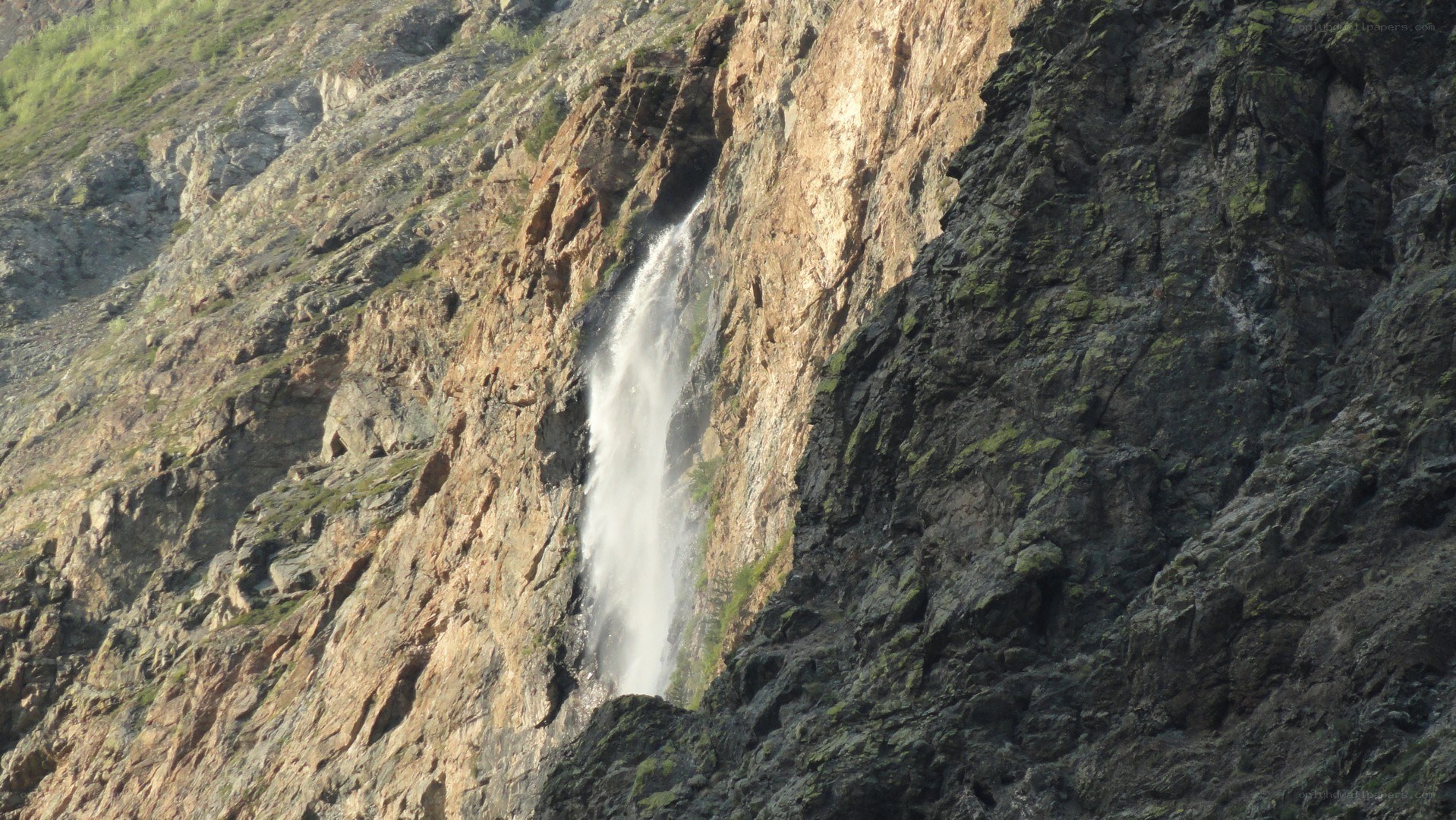 Waterfall on a rocky cliff