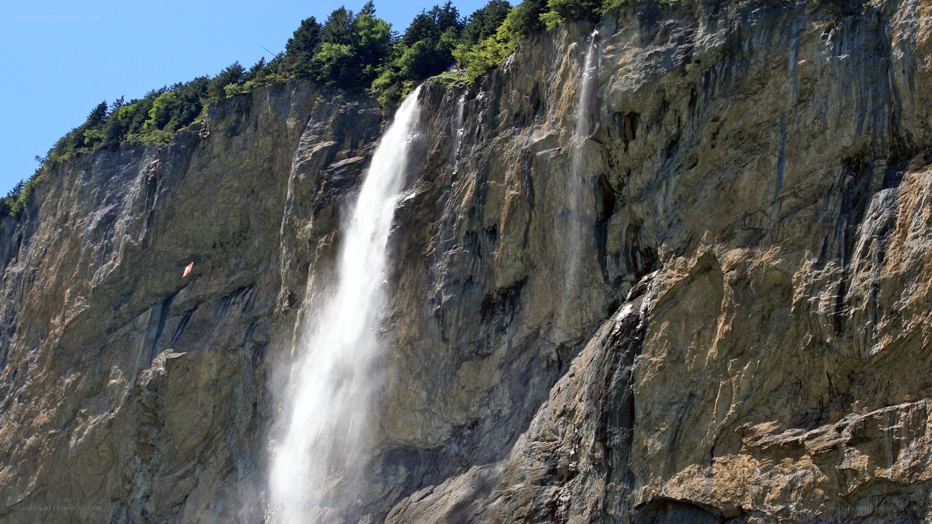 Waterfall on a rocky cliff