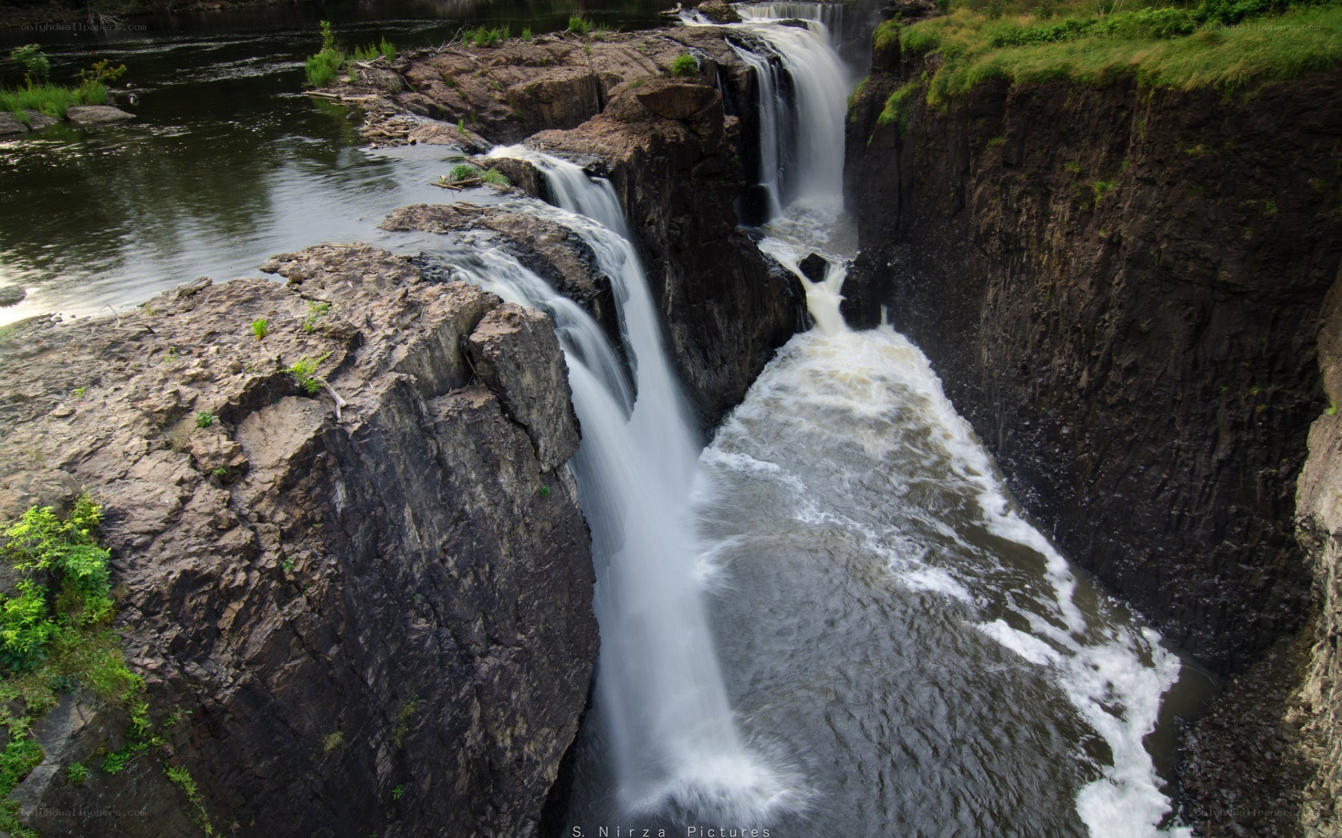 Waterfall on a rocky river