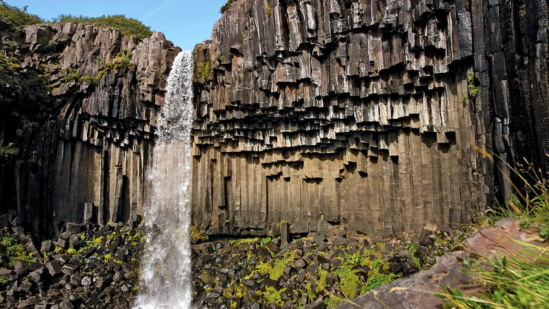 Waterfall on Basalt Cliffs