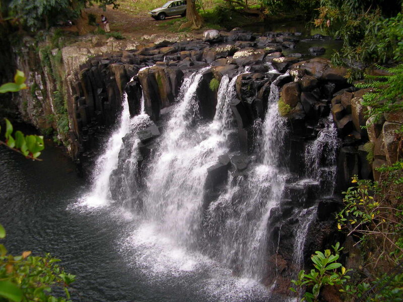Waterfall on Basalt Rocks