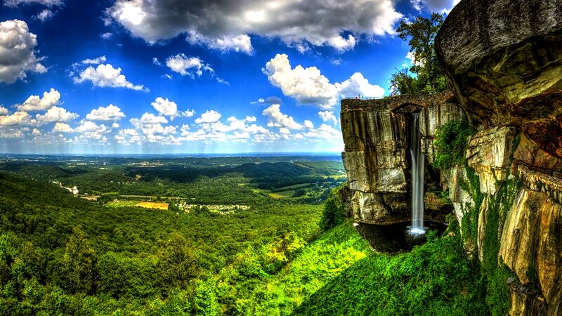 Waterfall on Cliff Edge