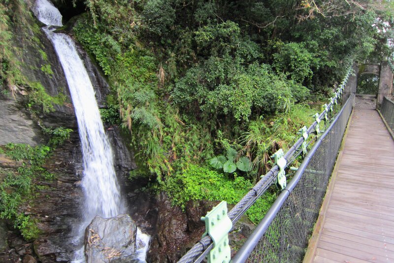 Waterfall on Forested Hill — Green