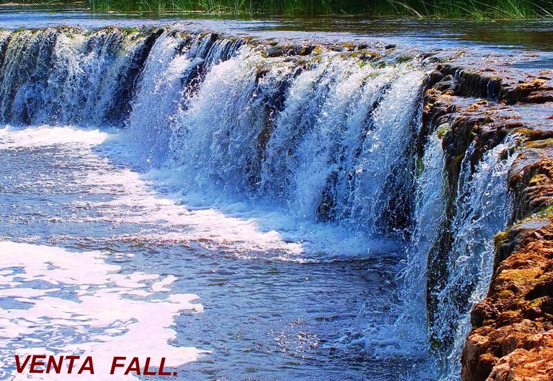 Waterfall on River — Blue