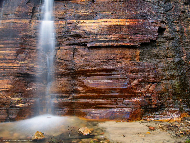 Waterfall on Rock Face
