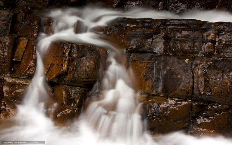 Waterfall on Rocks — Brown, Dynamic