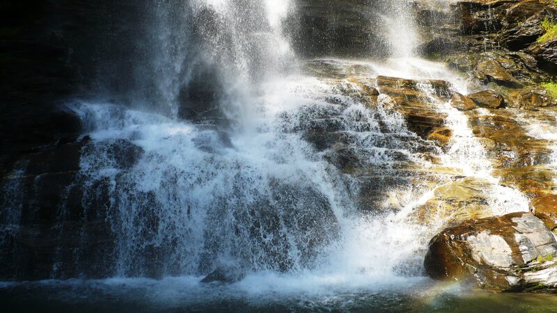 Waterfall on Rocks — White, Dynamic, Afternoon