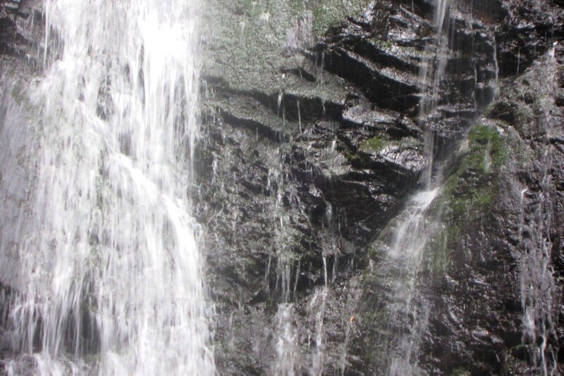 Waterfall on Rocky Cliff — Gray, Natural