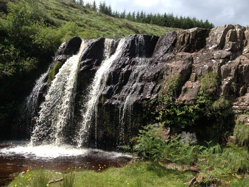 Waterfall on Rocky Cliff — Green, Natural, Afternoon, Photograph, River