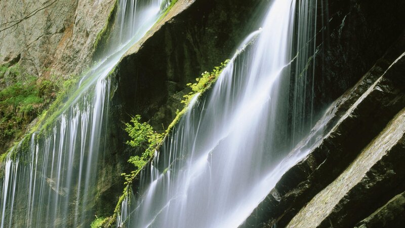 Waterfall on Rocky Cliff — Rock