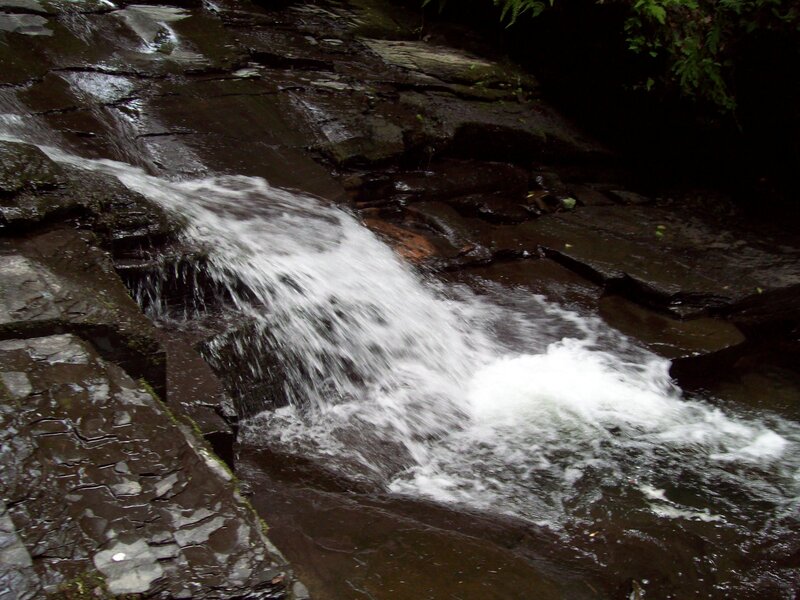 Waterfall on rocky stream