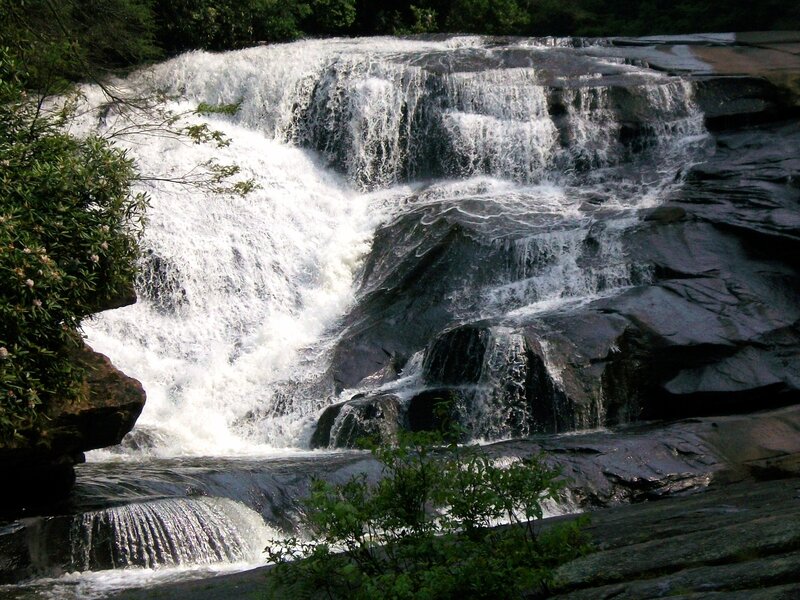 Waterfall on Rocky Terrain — Green