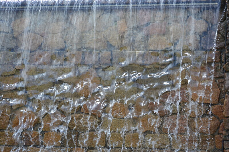 Waterfall on Stone Wall — Brown