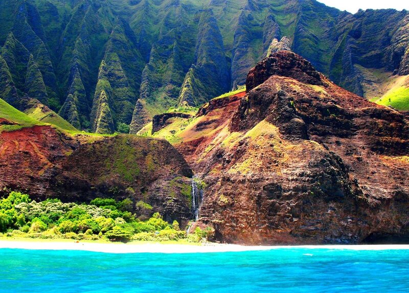 Waterfall on Tropical Island