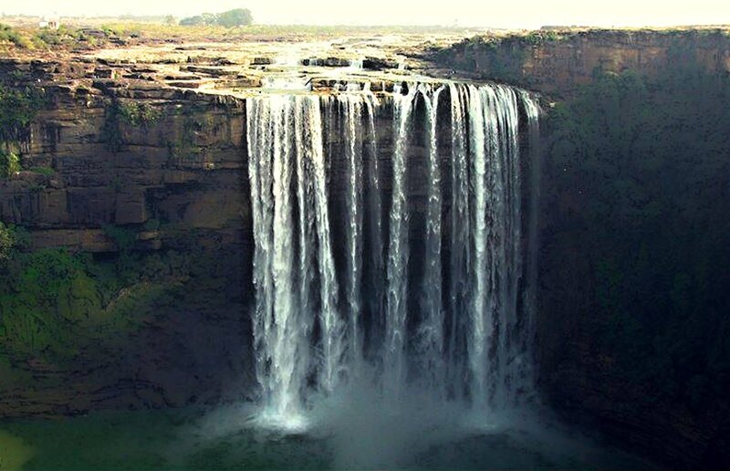 Waterfall over Cliff — Brown