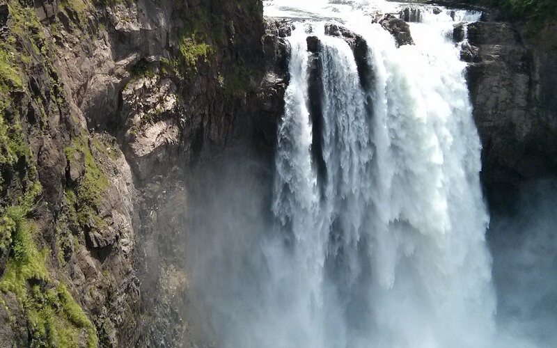 Waterfall over Cliff — Gray