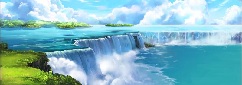 Waterfall over Ocean