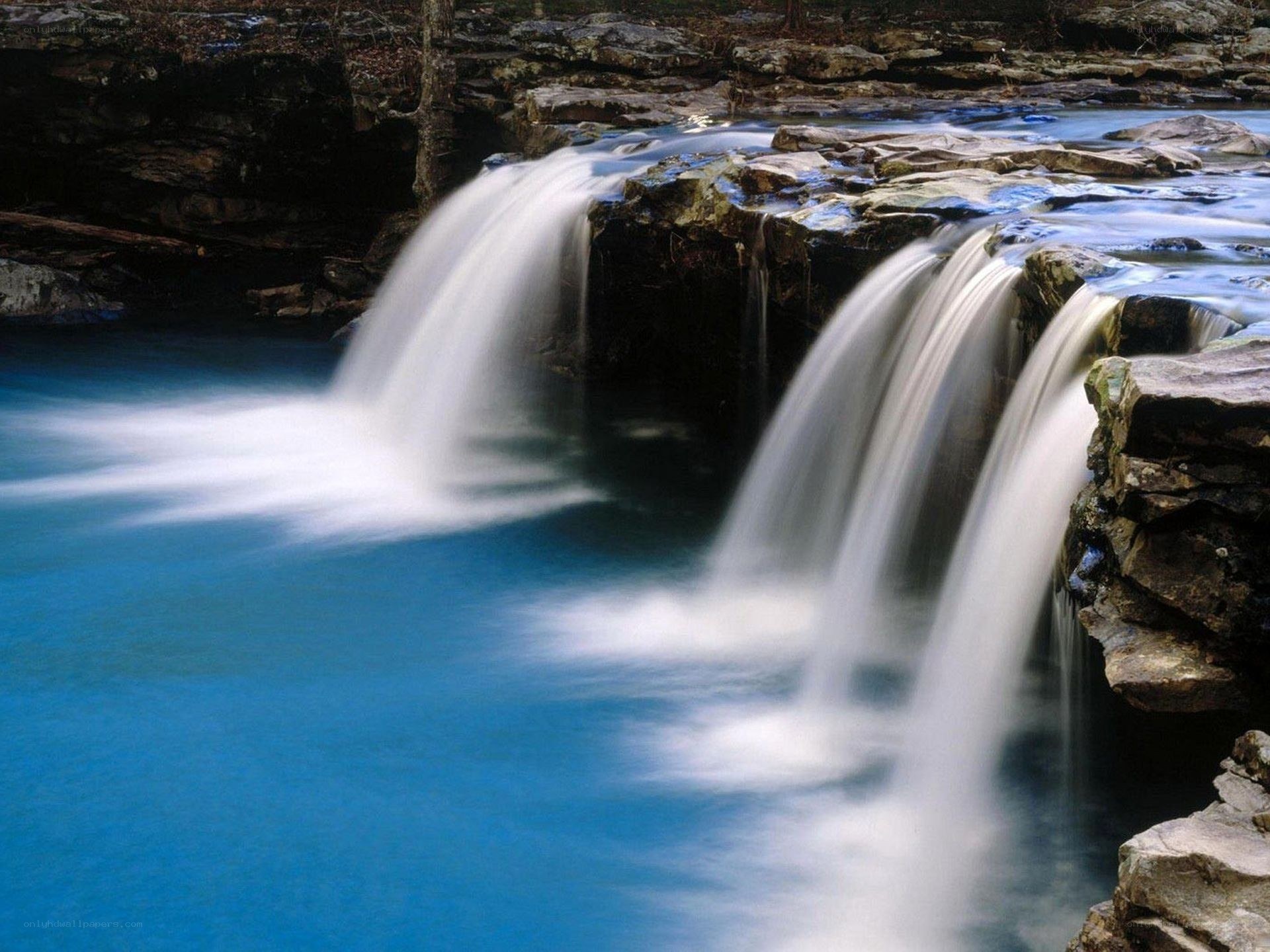 Waterfall over rocks