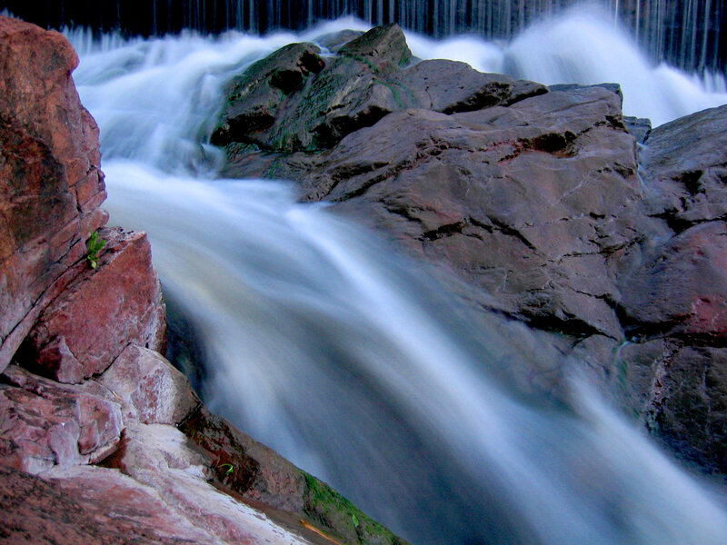 Waterfall over Rocks — Blue, Dynamic