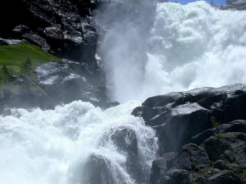 Waterfall over Rocks — White