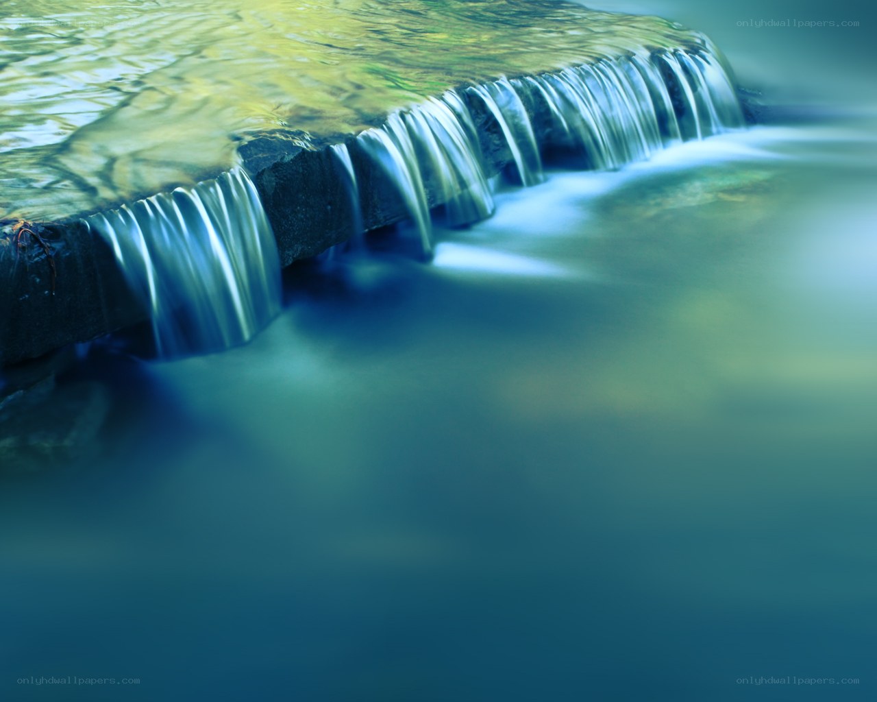 Waterfall over stone edge