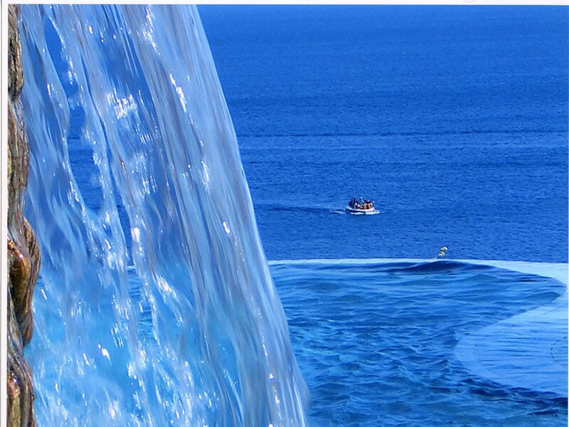 Waterfall overlooking the ocean