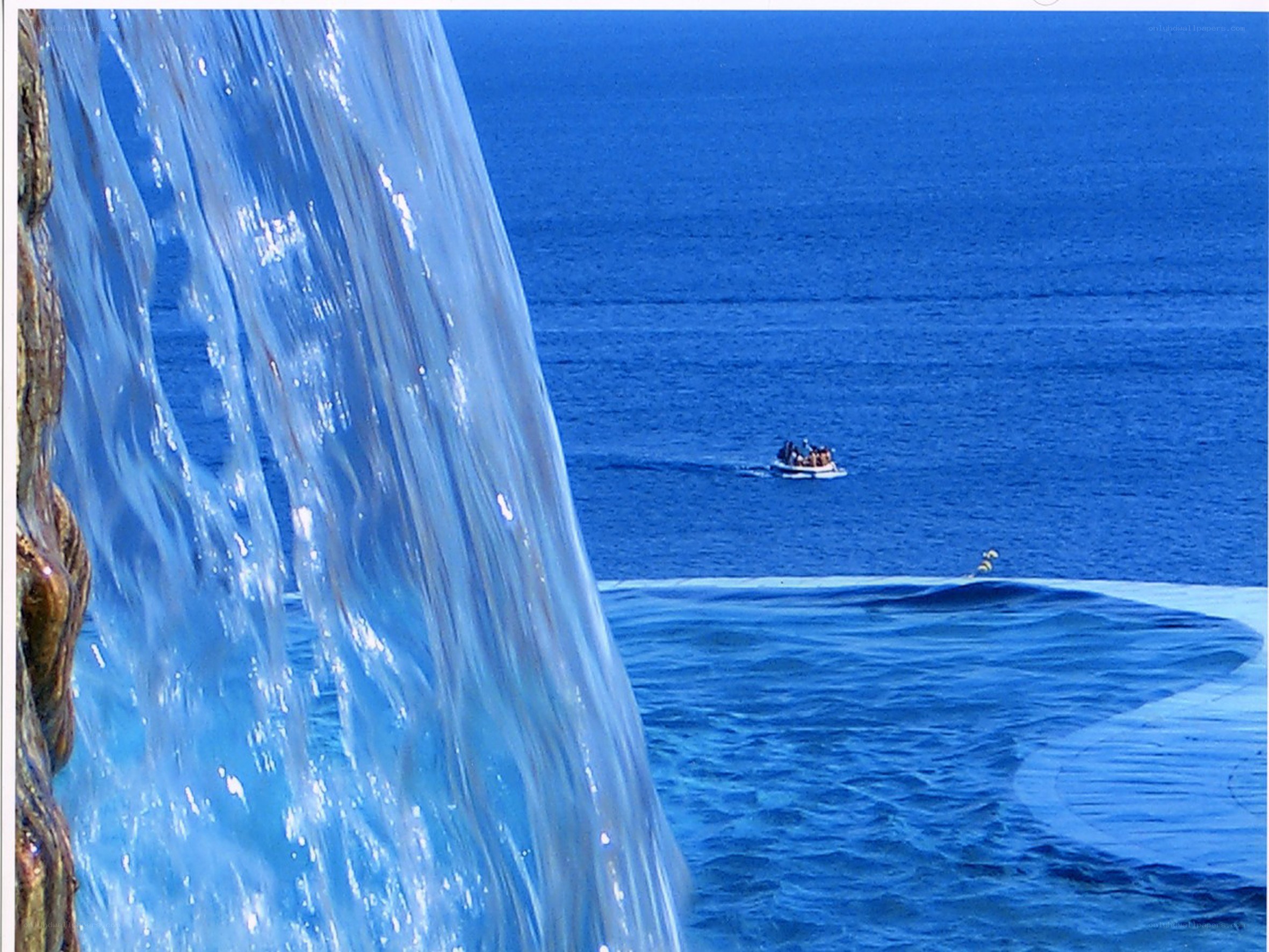 Waterfall overlooking the ocean