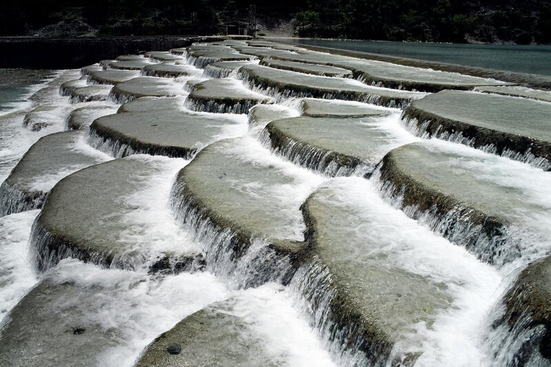 Waterfall steps in a river