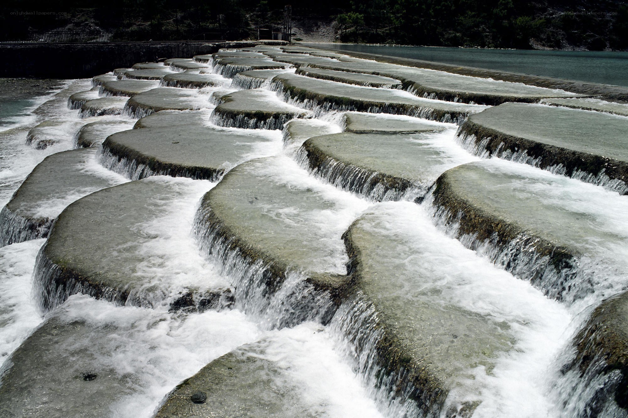 Waterfall steps in a river